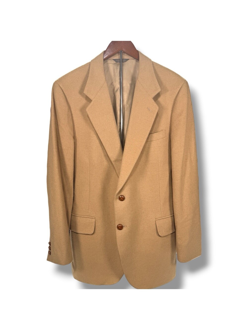 Vintage Kuppenheimer Men’s 100% Wool Blazer Sport Coat Camel Tan Made in USA